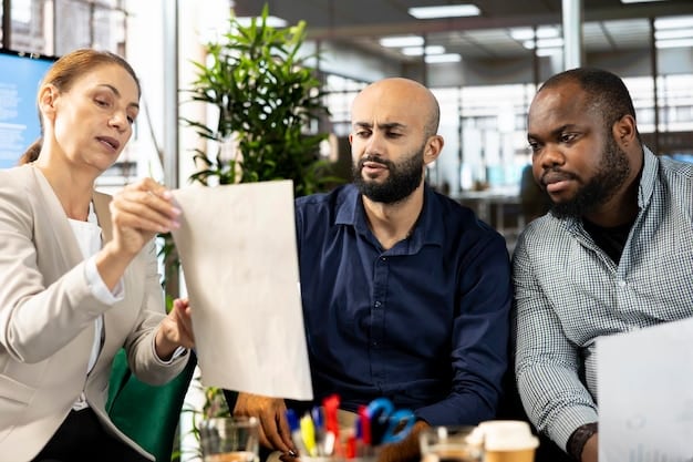 A diverse team in a meeting, with the team leader effectively delegating tasks. The team is engaged and working collaboratively, symbolizing efficient delegation.