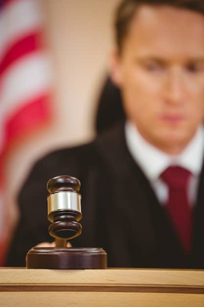 A close-up shot of a gavel hitting a block on a judge's bench, symbolizing the finality of decision-making. The background is blurred, focusing solely on the gavel and block to represent clear and decisive action.