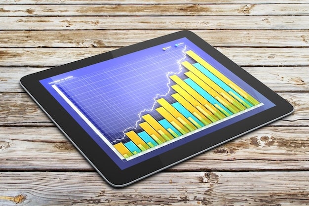 A graph showing the growth of impact investing over the years, displayed on a tablet held by a person in a business suit, indicating the increasing integration of social and environmental factors into investment strategies.