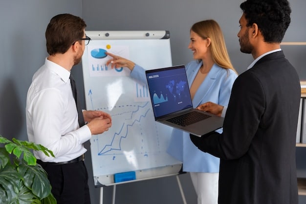 A professional lead investor presenting a startup pitch to a group of potential syndicate members, using data visualizations and market analysis to support their recommendation.