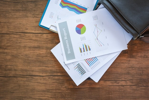A close-up shot of a financial document filled with numbers and graphs, highlighting interest rates and loan terms. A calculator and a pen are placed beside it, emphasizing the analytical aspect of understanding SBA loans.