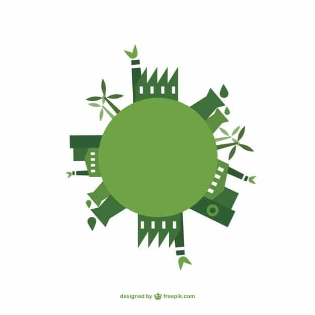 A stylized ecosystem showing diverse elements like renewable energy, ethical supply chains, and inclusive teams, interconnected to represent comprehensive ESG compliance.