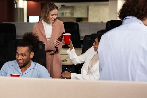 A diverse group of people, appearing professional and engaged, gathered around a conference table looking at a tablet, symbolizing a network of angel investors evaluating startup pitches. The room is modern and bright.