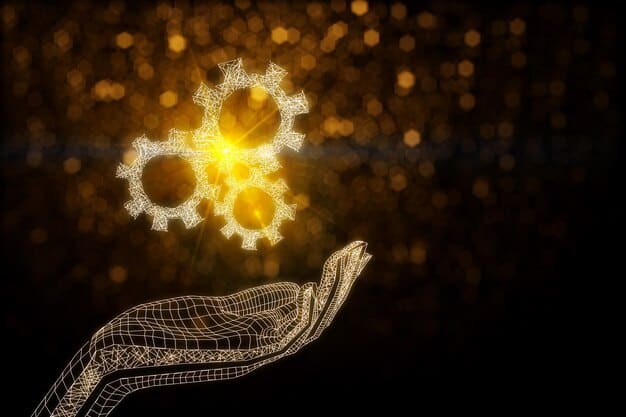 A digital render of a network of interconnected gears and glowing nodes, symbolizing robust partnership and resource leveraging.