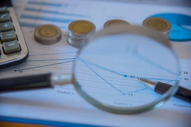A detailed financial report showing various tax sections and deductions, with a magnifying glass highlighting tax incentive clauses, suggesting deep financial analysis.