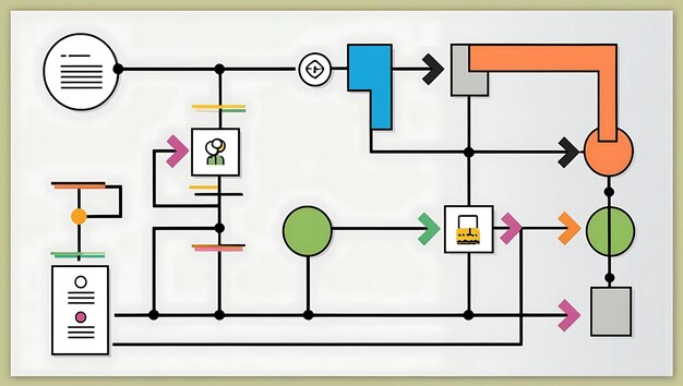 A flowchart illustrating the CI/CD pipeline, with arrows indicating the flow from development to testing, staging, and production, emphasizing automation.