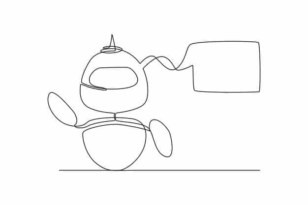A stylized graphic depicting a conversation bubble with a robot icon, connected by lines to various communication channels like a phone, laptop, and social media icons, illustrating AI-driven customer support across multiple platforms. Colors are modern and clean.