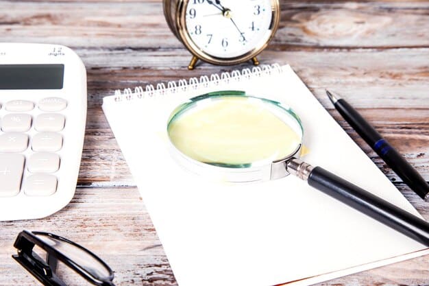 A magnifying glass hovering over a detailed compliance checklist, emphasizing meticulous attention to regulatory details.