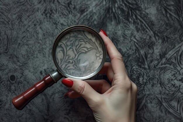 A close-up shot of a hand holding a magnifying glass over a document, with intricate legal text visible, symbolizing the detailed scrutiny and careful examination required for legal compliance and document review.