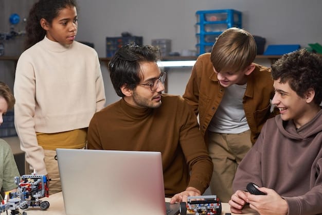 A group of trainees participating in a tech workshop. The setting is informal and collaborative, with participants actively engaged in learning new skills. This image supports the discussion on skills-based hiring and training programs as a strategy for How are US Startups Addressing the Talent Shortage in the Tech Industry?.