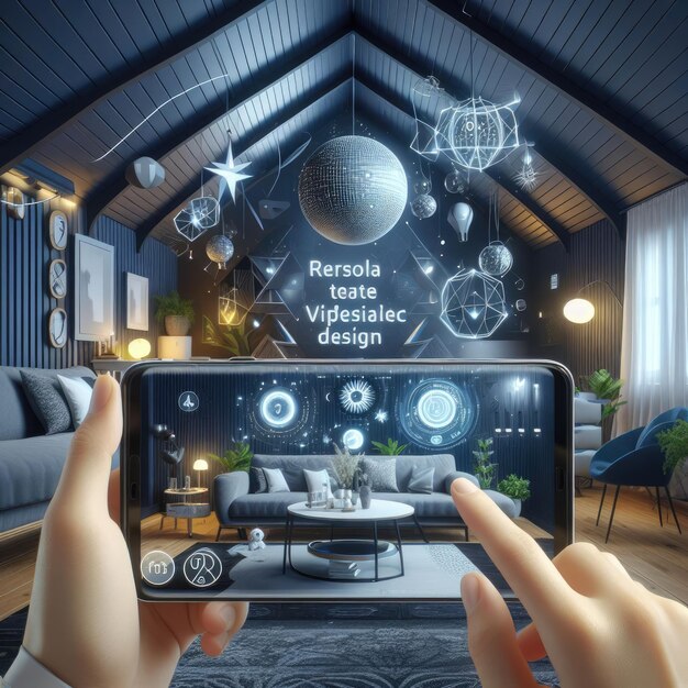 An augmented reality application displaying product information overlaid onto a real-world object in a home setting. The image emphasizes how AR can enhance the shopping experience and provide valuable information to consumers, showcasing What are the Emerging Opportunities for US Startups in the Metaverse?