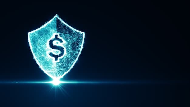 A conceptual image showing a shield protecting a digital dollar symbol, symbolizing legal and financial protection during a crowdfunding campaign for a startup. The background is a blurred image of US legal documents.