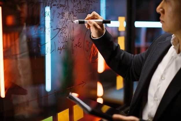 A close-up shot of an investor carefully reviewing a startup pitch deck, with handwritten notes and annotations visible on the document. The investor is wearing business attire and appears thoughtful and analytical. This visual represents the due diligence process and the critical evaluation that investors undertake when considering funding a startup.