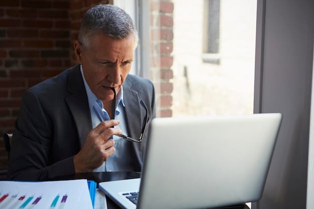 A close-up shot of a founder meticulously researching potential investors on a laptop, highlighting the use of tools like Crunchbase and LinkedIn. The scene emphasizes the importance of due diligence and targeted research in the journey of How to Build a Strong Investor Network: A Guide for US Startup Founders.
