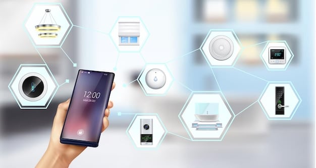 A high-tech image showing various IoT devices (sensors, cameras, smart devices) connected to an edge computing node, which is processing data and sending insights to a central dashboard. Emphasize real-time data processing and analytics at the edge related to What are the Latest Trends in Edge Computing and Their Implications for US Businesses?