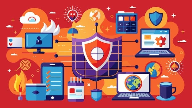 A graphic illustrating various cybersecurity measures for remote work, including firewalls, VPNs, multi-factor authentication, and endpoint protection. The graphic emphasizes the layered approach to security necessary for protecting remote workers.
