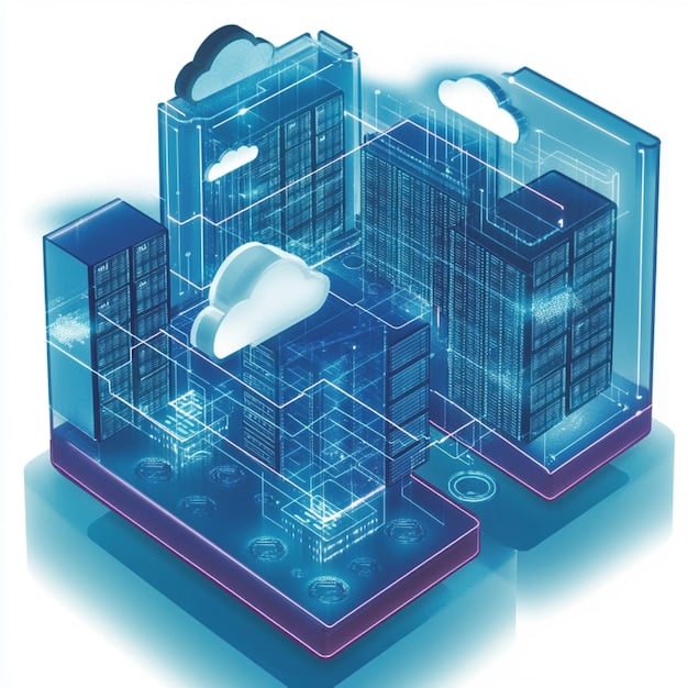 A detailed architectural diagram illustrating the integration of on-premises data centers with various cloud services (AWS, Azure, Google Cloud). The diagram should highlight data flows, security protocols, and API connections, showcasing the complexity and connectivity of a hybrid cloud setup.