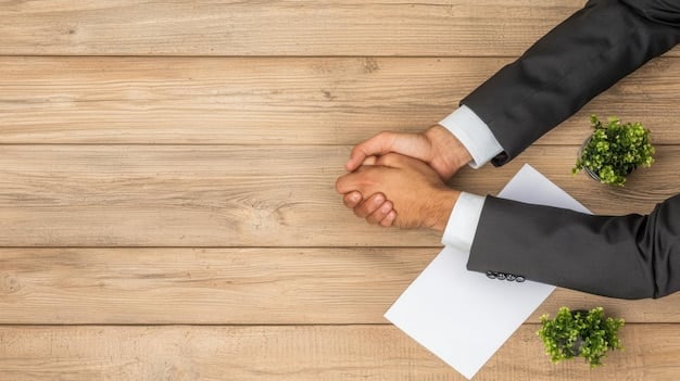 A close-up shot of two hands shaking over a contract, symbolizing agreement on employee terms. The contract highlights key differences between employee and independent contractor classifications. Employee Classification Compliance: Avoid Costly Misclassification Fines with This 2025 Guide is implied in the document details.