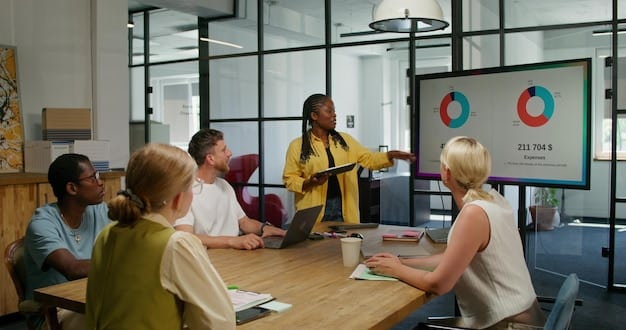 A diverse group of startup employees brainstorming in a modern, open-plan office, with whiteboards filled with complex flowcharts involving AI symbols and regulatory compliance pathways, reflecting both creativity and structured problem-solving.
